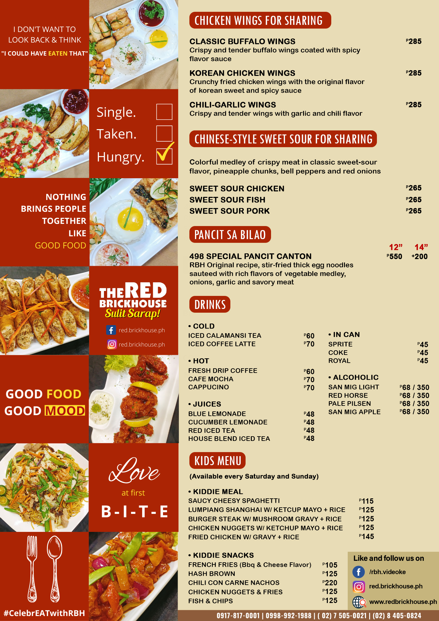 Menu - The Red Brickhouse